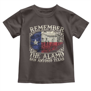 Texas Remember The Alamo Toddler T Shirt San Antonio Alamo War Texan Flag History Lover TS09 Dark Chocolate Print Your Wear