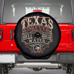 Texas Pride Spare Tire Cover Forever Come Hell Or High Water Patriotic Texas TS09 Black Print Your Wear