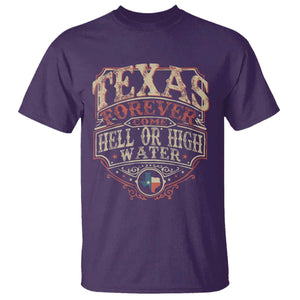 Texas Pride T Shirt Forever Come Hell Or High Water Patriotic Texas TS09 Purple Print Your Wear