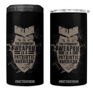 The Strongest Weapon Is A Patriotic 4 in 1 Can Cooler Tumbler TS09 One Size: 16 oz Black Print Your Wear
