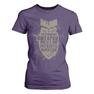 The Strongest Weapon Is A Patriotic T Shirt For Women TS09 Purple Print Your Wear