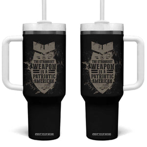 The Strongest Weapon Is A Patriotic Tumbler With Handle TS09 One Size: 40 oz Black Print Your Wear