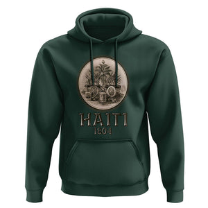 Haitian Hoodie Revolution 1804 Haiti Flag Vintage TS09 Dark Forest Green Printyourwear