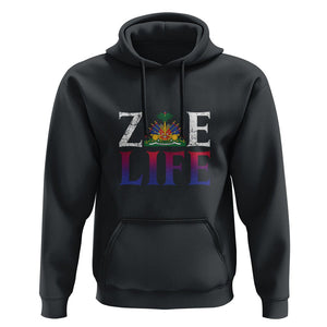 Haitian Hoodie Zoe Life Haiti Patriotic TS09 Black Printyourwear
