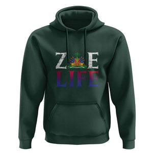 Haitian Hoodie Zoe Life Haiti Patriotic TS09 Dark Forest Green Printyourwear