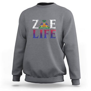 Haitian Sweatshirt Zoe Life Haiti Patriotic TS09 Charcoal Printyourwear