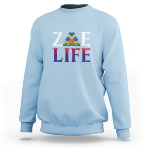 Haitian Sweatshirt Zoe Life Haiti Patriotic TS09 Light Blue Printyourwear
