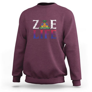 Haitian Sweatshirt Zoe Life Haiti Patriotic TS09 Maroon Printyourwear