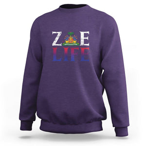 Haitian Sweatshirt Zoe Life Haiti Patriotic TS09 Purple Printyourwear