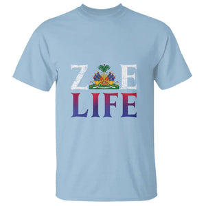Haitian T Shirt Zoe Life Haiti Patriotic TS09 Light Blue Printyourwear
