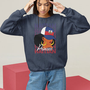 Haitian Princess Sweatshirt Proud Ayiti Woman Girl Haiti TS09 Navy Printyourwear