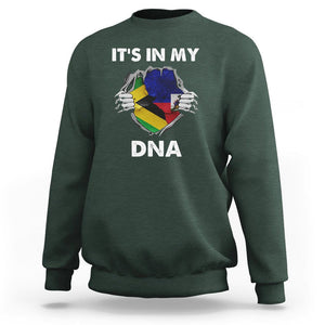 Haitian Jamaican Sweatshirt It's In My DNA TS09 Dark Forest Green Printyourwear