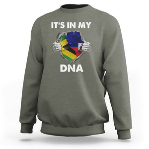 Haitian Jamaican Sweatshirt It's In My DNA TS09 Military Green Printyourwear