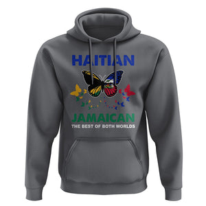 Haitian Jamaican Hoodie The Best Of Both Worlds Butterfly Haiti Jamaica Flag TS09 Charcoal Printyourwear