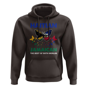 Haitian Jamaican Hoodie The Best Of Both Worlds Butterfly Haiti Jamaica Flag TS09 Dark Chocolate Printyourwear