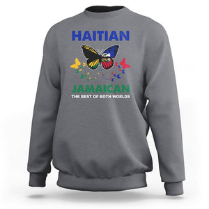 Haitian Jamaican Sweatshirt The Best Of Both Worlds Butterfly Haiti Jamaica Flag TS09 Charcoal Printyourwear