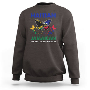 Haitian Jamaican Sweatshirt The Best Of Both Worlds Butterfly Haiti Jamaica Flag TS09 Dark Chocolate Printyourwear