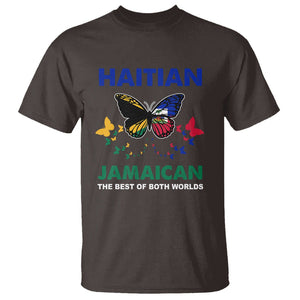 Haitian Jamaican T Shirt The Best Of Both Worlds Butterfly Haiti Jamaica Flag TS09 Dark Chocolate Printyourwear
