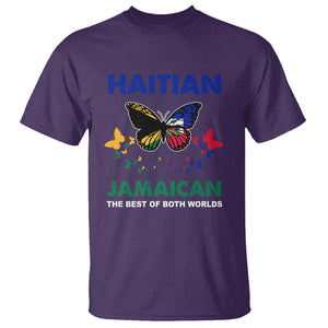 Haitian Jamaican T Shirt The Best Of Both Worlds Butterfly Haiti Jamaica Flag TS09 Purple Printyourwear