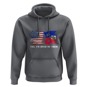 Haitian American Hoodie Yes I'm Both Of Them USA Haiti Flag Shirt TS09 Charcoal Print Your Wear