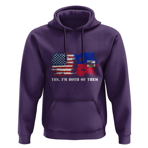 Haitian American Hoodie Yes I'm Both Of Them USA Haiti Flag Shirt TS09 Purple Print Your Wear