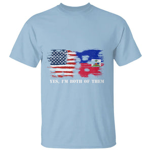 Haitian American T Shirt Yes I'm Both Of Them USA Haiti Flag Shirt TS09 Light Blue Print Your Wear