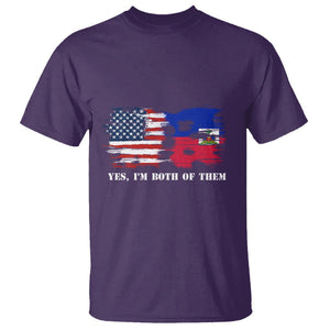 Haitian American T Shirt Yes I'm Both Of Them USA Haiti Flag Shirt TS09 Purple Print Your Wear