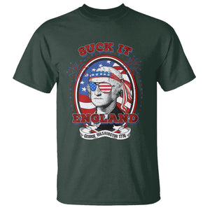 Funny George Washington T Shirt Suck It England 1776 4th Of July TS09 Dark Forest Green Print Your Wear