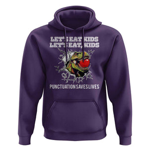 Funny Teacher Hoodie Let's Eat Kid Punctuation Saves Lives TS09 Purple Print Your Wear