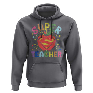 Funny Super Teacher Superhero Apple Hoodie TS09 Charcoal Print Your Wear