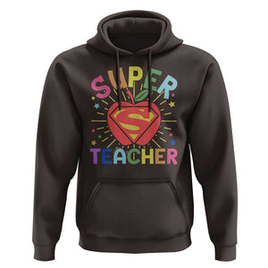 Funny Super Teacher Superhero Apple Hoodie TS09 Dark Chocolate Print Your Wear
