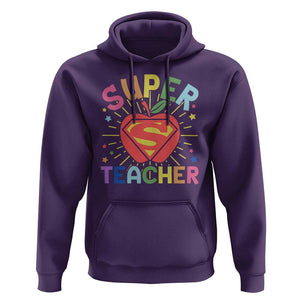 Funny Super Teacher Superhero Apple Hoodie TS09 Purple Print Your Wear