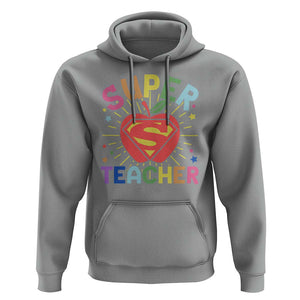 Funny Super Teacher Superhero Apple Hoodie TS09 Sport Gray Print Your Wear
