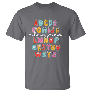 Teacher Alphabet Elemeno Cute Little Monster T Shirt TS09 Charcoal Print Your Wear
