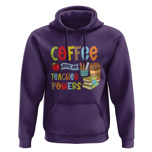 Teacher Coffee Lover Hoodie Coffee Gives Me Teacher Powers TS09 Purple Print Your Wear