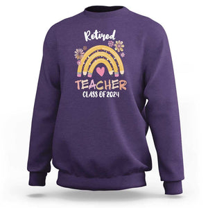Retired Teacher Sweatshirt Class Of 2024 Retirement TS09 Purple Print Your Wear