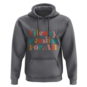 Librarian Hoodie Literacy Justice For All TS09 Charcoal Print Your Wear