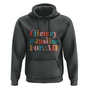 Librarian Hoodie Literacy Justice For All TS09 Dark Heather Print Your Wear