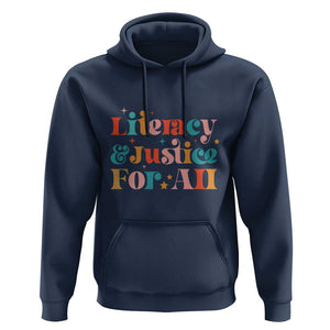 Librarian Hoodie Literacy Justice For All TS09 Navy Print Your Wear
