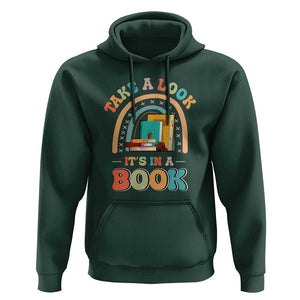 Librarian Hoodie Take A Look It's in A Book TS09 Dark Forest Green Print Your Wear