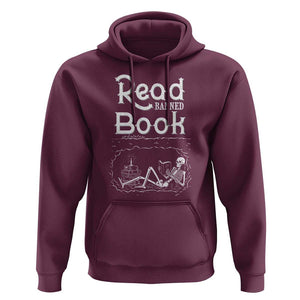 Funny Book Lover Hoodie Read Banned Books Skeleton TS09 Maroon Print Your Wear