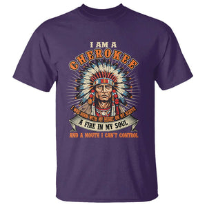 Native American Cherokee T Shirt A Fire In My Soul And A Mouth I Can't Control Indigenous TS09 Purple Print Your Wear