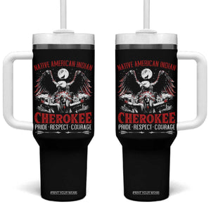 Native American Cherokee Tumbler With Handle Pride Respect Courage Indigenous TS09 One Size: 40 oz Black Print Your Wear