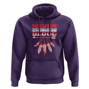 Never Underestimate A Woman With Cherokee Blood Hoodie TS09 Purple Print Your Wear