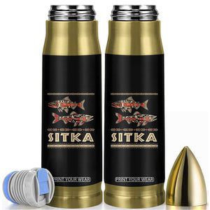 Native American Alaska Bullet Tumbler Sitka Salmon Fishermen Art TS09 Black Print Your Wear