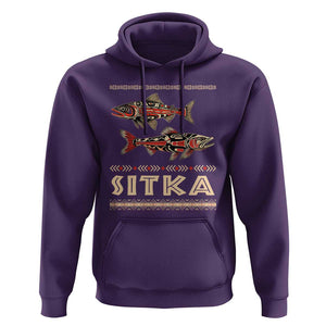 Native American Alaska Hoodie Sitka Salmon Fishermen Art TS09 Purple Print Your Wear