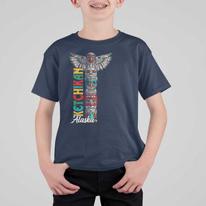 Native American Alaska T Shirt For Kid Ketchikan Totem Pole TS09 Navy Print Your Wear