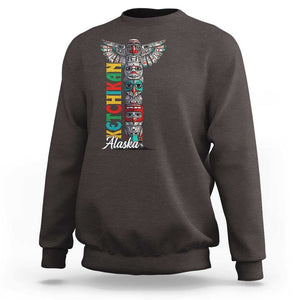 Native American Alaska Sweatshirt Ketchikan Totem Pole TS09 Dark Chocolate Print Your Wear