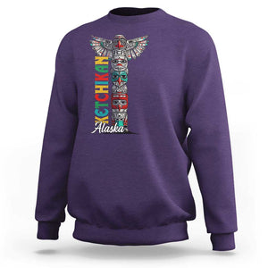 Native American Alaska Sweatshirt Ketchikan Totem Pole TS09 Purple Print Your Wear