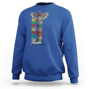 Native American Alaska Sweatshirt Ketchikan Totem Pole TS09 Royal Blue Print Your Wear
